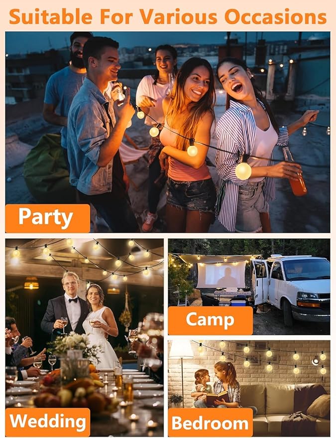 SUNSGNE G40 Globe Replacement Bulbs with Frosted White, 1.5 Inch -5 Watt -Screw Base -Fits E12 and C7 Sockets, 25 Pack