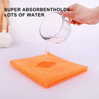 Tricol Clean Microfiber Cleaning Cloth, 16in*16in, 12 Pack Ultra-Thick Cleaning Rags, Super Absorbent, Lint Free & Streak Free Cleaning Towels for Car, House, Kitchen, Office