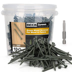 Deck Screws #10 x 3-1/2’’, T25 Star Torx Drive Flat Head Wood Screws, Green, 5lb