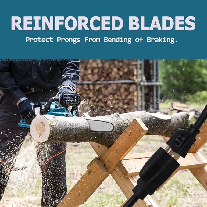 Indoor Outdoor Extension Cord 6 FT Waterproof, 16/3 Gauge Heavy Duty Black Extension Cords, 13A 1625W SJTW Extension Cord with 3 Prong Grounded Plug, Great for Tools, Lights, UL Listed.