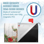 Xmas Deer Mailbox Covers Magnetic Standard Size Winter Floral Mailbox Wraps 21x18 Inch Christmas Deer Post Box Cover Outside Decorations for Garden Yard