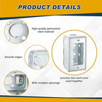 4 Set 8 Pcs 4 x 2'' Electrical Junction Box with Cover 1-7/8" Deep Electrical Box Metal Outlet Box, Receptacle Exposed Work Cover, Ten 1/2'' Knockouts, Drawn Construction, Silver(GFCI)