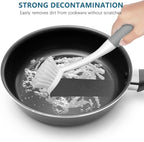 SetSail Dish Brush Set of 3 Piece, Dish Scrub Brush with Long Handle Deep Cleaning Brush with Scraper Tip for Kitchen Dishes Bottle Cup Pot Pan, Grey