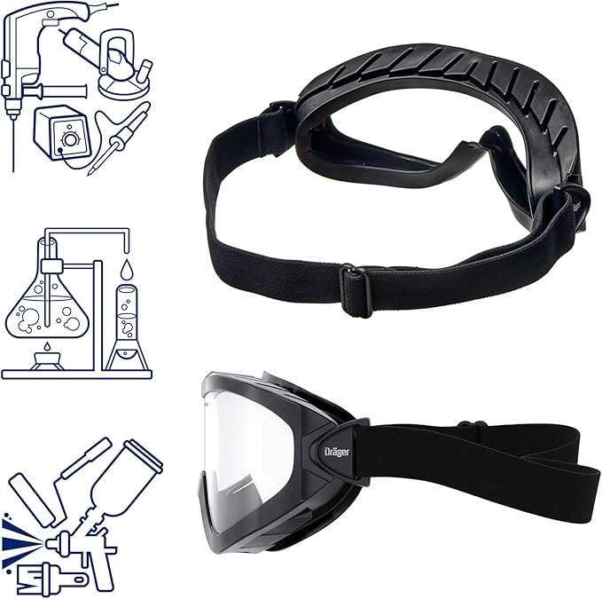 Dräger X-pect 4400 Safety Goggles | Anti-Fog & Anti-Scratch Goggles with Chemical Resistance | 5pcs