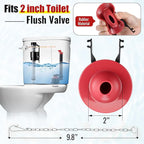 Toilet Flusher Replacement Kit, 2-Inch Toilet Flusher Repair Kit Include Adjustable Fill Valve with Flapper, Flush Handle Lever, Gasket and Bolts, Anti-Siphon Repair Parts Inside Tank(2 Set)