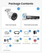 ZOSI 4K PoE NVR Security Camera System,4pcs 8MP Weatherproof Wired PoE Cameras,Smart Person Vehicle Detection,One-Way Audio,People Counting,H.265+ 4K/8MP 8CH NVR with 2TB HDD for Home 24/7 Recording