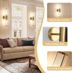 Glass Rods Wall Light Fixture Indoor Brass Bathroom Vanity Lights Beside Mirror Lighting Lamps Up and Down Wall Mounted Light E12 Socket