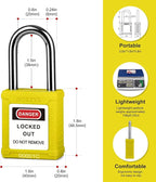 Lockout Tagout Locks 6-Pack｜OSHA Yellow Loto Locks Keyed Different｜2 Keys/Lock for Industrial Machinery & Electrical Panels｜Chrome Steel & Laser Coding
