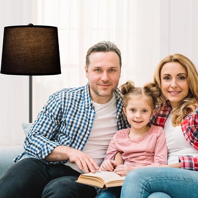 Lamp Shades Set of 2 - Drum Lampshades 11.4" x 12.9" x 9.8" Inches, Fabric Medium Replacement Lampshades for Table Lamp, Floor Lamp, Assembly Required, Spider,Linen