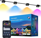 ASAHOM Permanent Outdoor Lights Pro, 300FT with 216 RGBCW LEDs and Dual Output, WLED Integration, AI Lighting, 30,000 Lighting Effects Combination, IP67 Waterproof for Outdoor Decor, Black