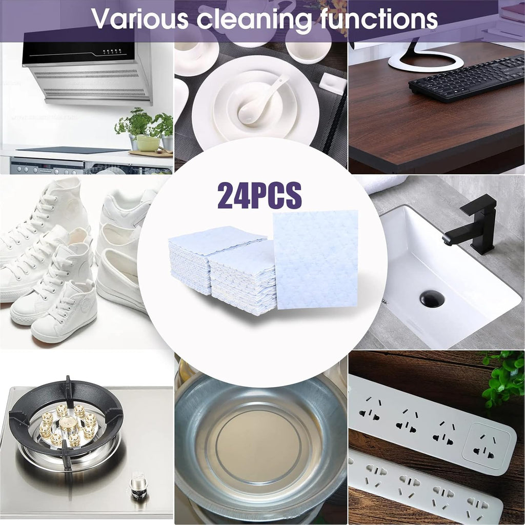 5 pcs Light Scrub Pad Singles with Foam, Triple Cleaning Scouring Pad Heavy Duty Household Non-Scratch Abrasive Hand Pad Multi Surface Magic Sponge Sheets for Home Surfaces Indoor Cleaning