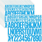 10 Sheets 780 Pcs Vinyl Letter & Number Stickers - Waterproof, Self-Adhesive Alphabet for Mailbox, Door, Window, Cars, Boats, Address(Blue, 1in & 2in)
