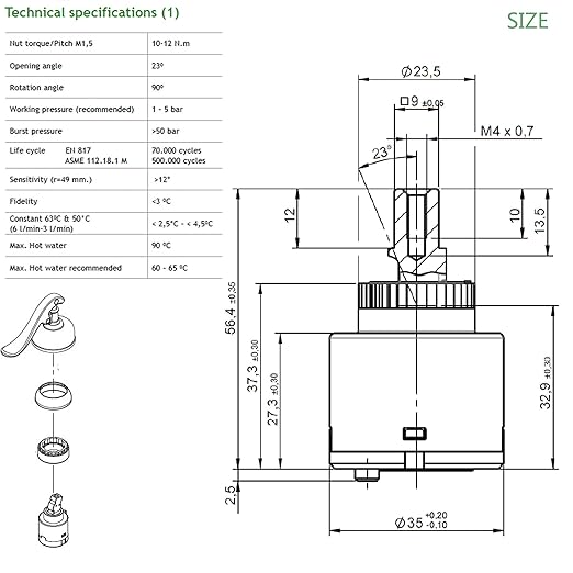 SEDAL Diameter 35mm Ceramic Faucet Cartridge Replacement for Single Handle Kitchen Basin Shower Faucet Part,Ceramic Disc Single Handle Faucet Cartridge Replacement 1.38 / 35mm Diameter (1Pack)