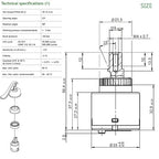 SEDAL Diameter 35mm Ceramic Faucet Cartridge Replacement for Single Handle Kitchen Basin Shower Faucet Part,Ceramic Disc Single Handle Faucet Cartridge Replacement 1.38 / 35mm Diameter (1Pack)