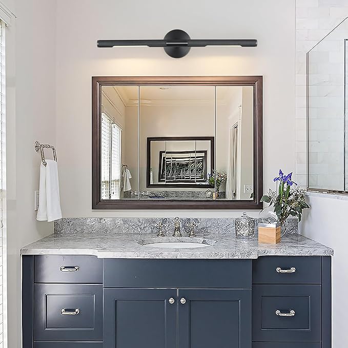 Hardwired Black Brass 30" Knurled Picture Light, Dimmable Rotatable 360°Picture Light for Wall, Vanity Light, Gallery Wall Light,Wall Sconce Lighting,Picture Frame Light,Include Bulb