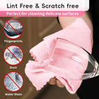 Microfiber Cleaning Cloths Roll, 75 Pack Tear Away Microfiber Towels Roll, 12" x 12" Lint Free Rags, Reusable Cleaning Cloths, Washable, Scratch Free,Ultra Absorbent Dish Rags(Pink)