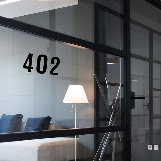 10 Sheets Vinyl House Numbers for Mailbox, 4 Inch Waterproof Self-Adhesive Stickers for Cars, Boats, Windows, Apartment Door Address (Black)