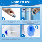 Toilet Bowl Cleaner Tablets, Automatic Toilet Tank Cleaner for Deodorizing & Descaling, Long-Lasting with Sustained Release Technology for Bathroom Cleaners, Blue & White, 12 Packs