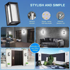 ledmo Porch Wall Light Outdoor Wall Sconce, Modern LED 1800LM 6000K Daylight Wall Light Fixture, 18W Aluminum Acrylic Shade Exterior Lighting for House, Patio, Backyard, Stairway, 6 Pack