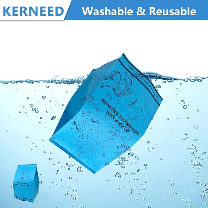 8 Pack Wet Dry Filter Bags Compatible with Work-shop WS01025F2, Craftsman 9-38737, MultiFit VF2000, Select 2-1/2 to 5-Gallon Shop Vac Vacuum Stinger Craftsman Husky (with 3 Retaining Bands)