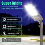 BBESTLED 2 Pack 320W LED Pole Light Outdoor Parking Lot Lights Dusk to Dawn 44800LM IP65 5000K Shoebox LED Light with Slip Fit Mount Area Street Stadium Roadway Lighting 100-277VAC Input