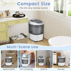 ARLIME Mini Washer and Dryer Combo, 5.5 Lbs Mini Laundry Washer, Semi-automatic Washing Machine with Drain Hose & Spin Tub, Small Washing Machine for Drom RV Apartment (Grey)