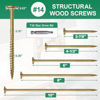 10 Inch Heavy-Duty Outdoor Deck Screws, 150Pcs Star Drive Decking Wood Screws, Rust Resistant Timber Screws for Timber/Log/Landscaping Wood (#14 x 10 Tan)