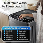Portable Washing Machines 27 LBS Full Automatic Clothes Washer and Spinner Combo with 10 Program and 8 Water Level, Compact Laundry Wash Spin Dryer for Apartment RV Dorm, Grey
