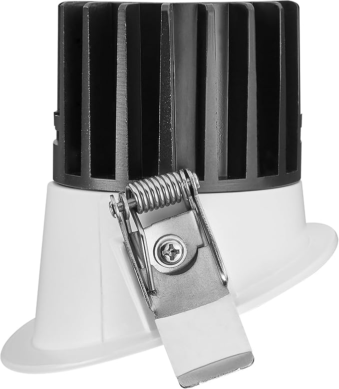 Maxxima 2" Canless Sloped Recessed Anti-Glare LED Downlight, For Sloped Ceilings, 600 Lumens, IC Rated, 5 Color Temperature Selectable 2700K/3000K/3500K/4000K/5000K, Dimmable, Round White Trim 90 CRI