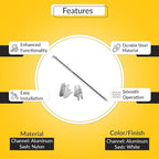 Brixwell Window Channel Balance, Aluminum Channel and White Nylon Sash, 28" Length, 9/16" Width, 1/2" Depth, Sash Bracket Included, 13 to 19 lbs Sash Weight, Window Hardware