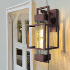 PARTPHONER Modern Outdoor Wall Lights 2 Pack, 15" Dusk to Dawn Sensor, Waterproof Porch Light, Bronze