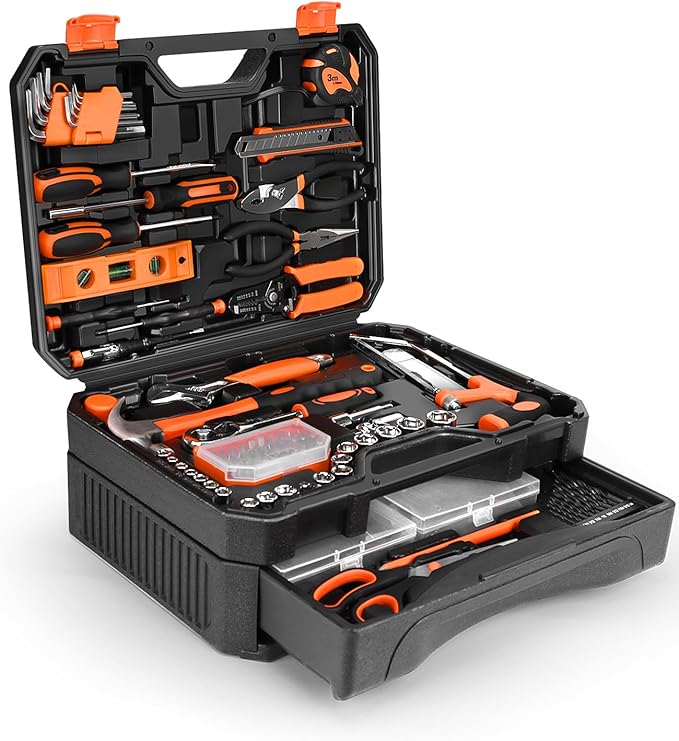 328-Piece Tool Set - Tool Kit Toolbox Storage Case with Drawer, General Household Hand Tool Kit Perfect for Home & DIY Repairs