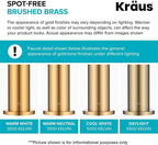 KRAUS Oletto Single Handle Pull Down Kitchen Faucet in Spot-Free Brushed Brass, KPF-2820BB