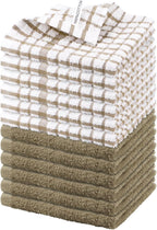 Nialnant 12PCS Dish Cloths,100% Cotton Soft Absorbent Cleaning Rags,Quick Drying Dish Towels for Kitchen,Washing Dishes-Little Yellow-12x12in