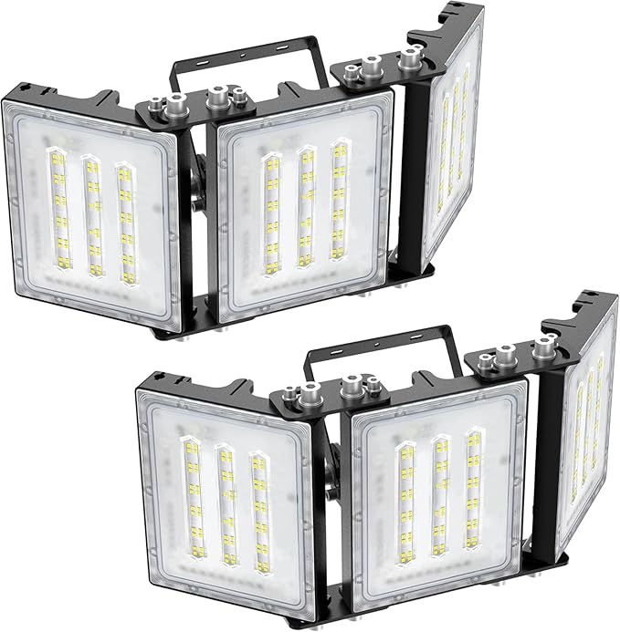 STASUN 2 Pack 150W LED Flood Lights, Mini Series Outdoor Floodlight, 15000LM 6000K Daylight White IP66 Waterproof 3 Adjustable Heads LED Exterior Flood Light for Yard, Driveway, Garage, Patio, Porch