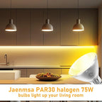 Par30 Halogen 75 Watt Flood Light Bulbs 120V,Par30 Long Neck Halogen Bulbs 12 Pack,E26 Base Dimmable 2700K Soft White Halogen Light Bulb for 5-6in Recessed/Ceiling Cans/Accent/Tracking Lights