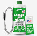 Sylvan AC Drain Line Cleaner | Free XXL Drain Brush | 32 Oz | 12 Month Supply | Made in USA | Universal Compatibility | Removes Clogs and Buildup from HVAC Condensate Lines | Air Conditioner Unclogger