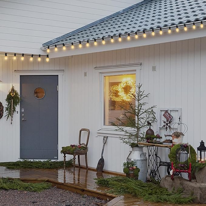 25 Pack Christmas Replacement Bulb, C9 Ceramic White Outdoor Christmas Bulb for Christmas Party String Lights, E17 Intermediate Base, 7W Night Light Bulbs for Indoor Outdoor Holiday Decor