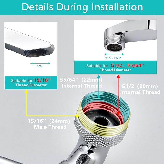 1080°Swivel Faucet Extender with Filter, Sink Water Faucet Aerator Extension in Brass, Swivel Robotic Arm Bathroom Faucet Extender, Kitchen Rotating Extension with 2 Mode Splash
