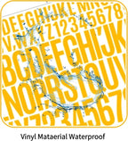 10 Sheets 780 Pcs Vinyl Letter and Number Stickers - Waterproof, Self-Adhesive Alphabet for Mailbox, Door, Window, Cars, Boats, Address(Orange, 1in & 2in)