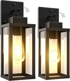 Motion Sensor Dawn to Dusk Outdoor Sensor Light Fixture Anti-Rust Exterior Wall Lighting Waterproof Outdoor Wall Lantern for Porch Patio Front Door Garage - 2 Pack