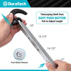 DURATECH 10 "-17" Telescoping Basin Wrench with 1-3/8" to 2-1/2" Large Jaw Capacity & Tub Drain Remover Wrench Aluminum Alloy Drain Removal Tool, Dual Ended