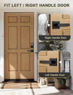 8 Pack Square Black Door Handles Interior, No Lock Passage Door Lever for Left or Right Handing, Heavy Duty Matte Black Closet Door Handle Sets