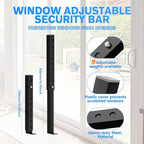 Adjustable Window Lock Bars Vertical, Small Window Bars Security Inside, Window Locks for Up and Down Windows, Window Ac Unit Ssecurity Bars Extends from 9.8-16.7 in -Black (Steel 4 Pcs)