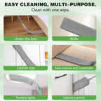 Retractable Gap Dust Cleaning Tool with 2 Microfiber Dusting Cloths,Flat Duster with Extension Pole,Extendable Microfiber Duster with Bendable & Removable Head,Reusable Washable Dusting Wand