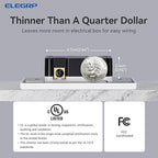 ELEGRP Dimmer Light Switch for 300W Dimmable LED/CFL Lights and 600W INC/HAL Bulbs, Slide Dimmer Light Switch, Wall Plate Included, UL Listed, 10 Pack, White