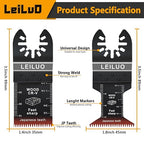 LEILUO 100 Pcs Multitool Blades Japanese Teeth Fast Cutting Oscillating Tool Blades CRV Material Oscillating Saw Blades Universal Accessories with Storage Bag Fit DeWalt Milwaukee Makita and More