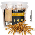 Deck Screws #10 x 5’’, T25 Star Torx Drive Flat Head Wood Screws, Tan, 5lb