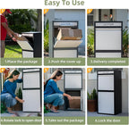 Package Delivery Boxes for Outside, Extra Large Capacity Modern Mailbox, Outdoor Freestanding Porch Box for Package (Black and White)