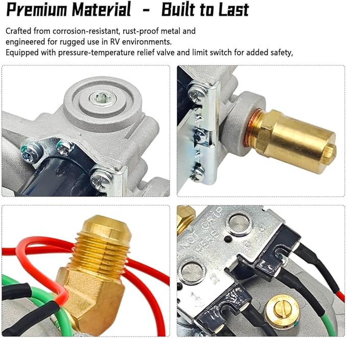 GC10A-4E RV Water Heater Gas Valve 92089 - Replacement for Atwood G10-1E, G10-3E, GC10-1E, GC10A-2E, GCH10A-3E, GC10A-3E Water Heaters, Fits Models 93844, 93870, 93321, 92078